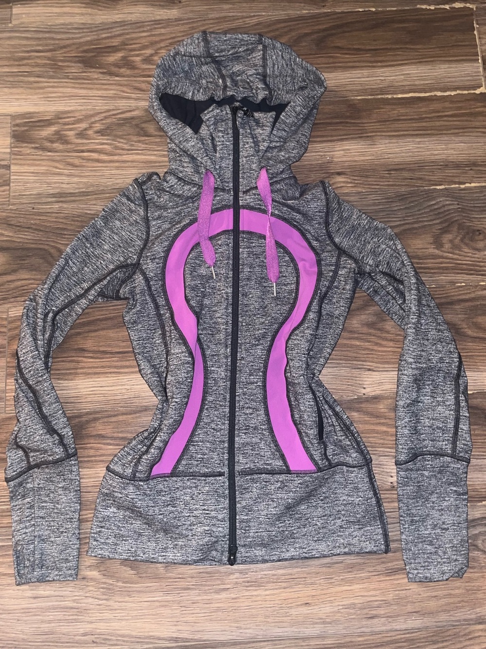 lululemon athletica Gray Hoodie with Purple Accents